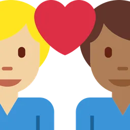 Couple with Heart: Man, Man, Medium-Light Skin Tone, Medium-Dark Skin Tone — Twitter