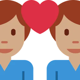Couple with Heart: Man, Man, Medium Skin Tone — Twitter