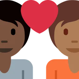 Couple with Heart: Person, Person, Dark Skin Tone, Medium-Dark Skin Tone — Twitter