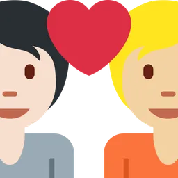Couple with Heart: Person, Person, Light Skin Tone, Medium-Light Skin Tone — Twitter