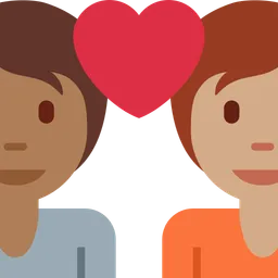 Couple with Heart: Person, Person, Medium-Dark Skin Tone, Medium Skin Tone — Twitter