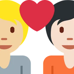 Couple with Heart: Person, Person, Medium-Light Skin Tone, Light Skin Tone — Twitter