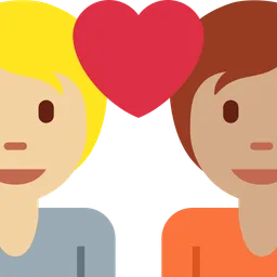 Couple with Heart: Person, Person, Medium-Light Skin Tone, Medium Skin Tone — Twitter