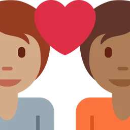 Couple with Heart: Person, Person, Medium Skin Tone, Medium-Dark Skin Tone — Twitter