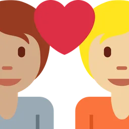 Couple with Heart: Person, Person, Medium Skin Tone, Medium-Light Skin Tone — Twitter
