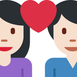마음을 가진 커플: 여자, 남자, 밝은 피부 톤 — Twitter