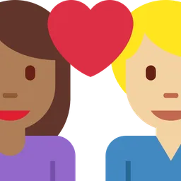 Couple with Heart: Woman, Man, Medium-Dark Skin Tone, Medium-Light Skin Tone — Twitter