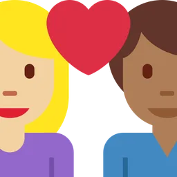 Couple with Heart: Woman, Man, Medium-Light Skin Tone, Medium-Dark Skin Tone — Twitter