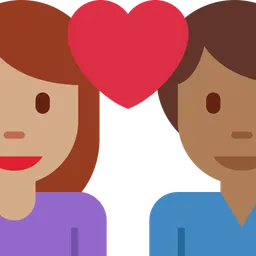 Couple with Heart: Woman, Man, Medium Skin Tone, Medium-Dark Skin Tone — Twitter
