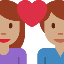 Couple with Heart: Woman, Man, Medium Skin Tone — Twitter