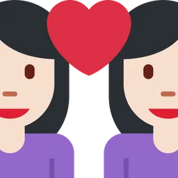 Couple with Heart: Woman, Woman, Light Skin Tone — Twitter