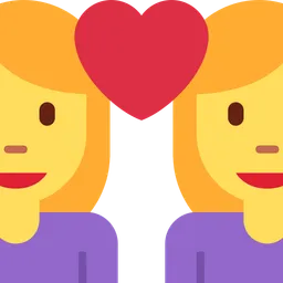 Couple with Heart: Woman, Woman — Twitter
