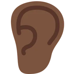 Ear: Dark Skin Tone — Twitter