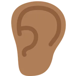 Ear: Medium-Dark Skin Tone — Twitter