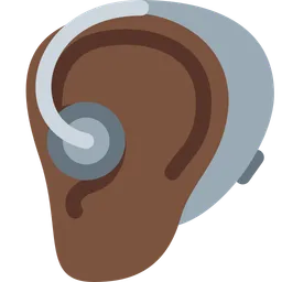 Ear with Hearing Aid: Dark Skin Tone — Twitter