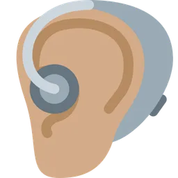 Ear with Hearing Aid: Medium Skin Tone — Twitter