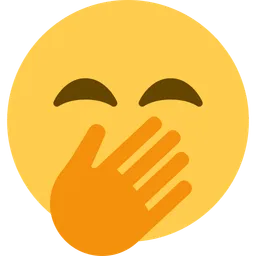 Smiling Face with Smiling Eyes and Hand Covering Mouth — Twitter