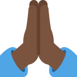 Folded Hands: Dark Skin Tone — Twitter
