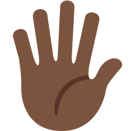 Hand with Fingers Splayed: Dark Skin Tone — Twitter