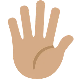 Hand with Fingers Splayed: Medium Skin Tone — Twitter