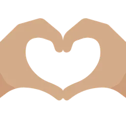 Heart Hands: Medium Skin Tone — Twitter