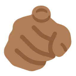 Index Pointing at the Viewer: Medium-Dark Skin Tone — Twitter