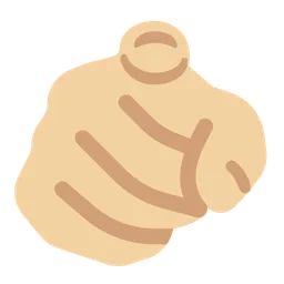 Index Pointing at the Viewer: Medium-Light Skin Tone — Twitter