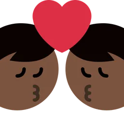 Kiss: Man, Man, Dark Skin Tone — Twitter
