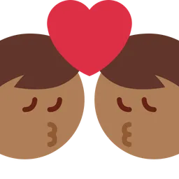 Kiss: Man, Man, Medium-Dark Skin Tone — Twitter