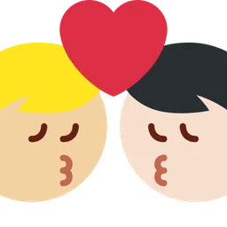 Kiss: Man, Man, Medium-Light Skin Tone, Light Skin Tone — Twitter