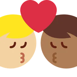 Kiss: Man, Man, Medium-Light Skin Tone, Medium-Dark Skin Tone — Twitter