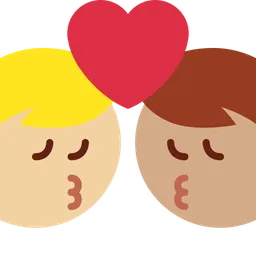 Kiss: Man, Man, Medium-Light Skin Tone, Medium Skin Tone — Twitter