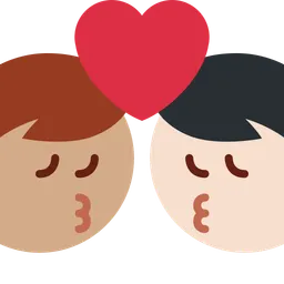 Kiss: Man, Man, Medium Skin Tone, Light Skin Tone — Twitter