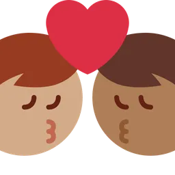 Kiss: Man, Man, Medium Skin Tone, Medium-Dark Skin Tone — Twitter
