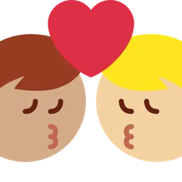 Kiss: Man, Man, Medium Skin Tone, Medium-Light Skin Tone — Twitter