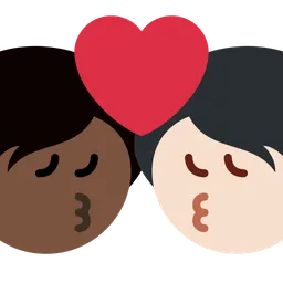 Kiss: Person, Person, Dark Skin Tone, Light Skin Tone — Twitter