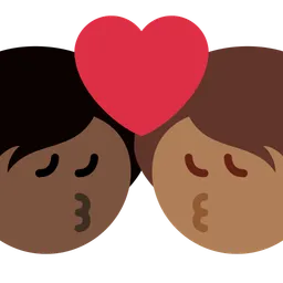 Kiss: Person, Person, Dark Skin Tone, Medium-Dark Skin Tone — Twitter