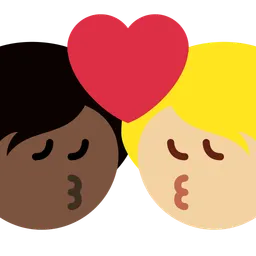 Kiss: Person, Person, Dark Skin Tone, Medium-Light Skin Tone — Twitter