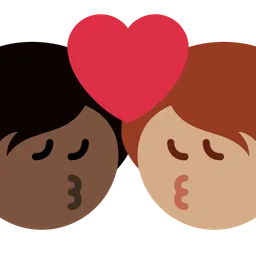 Kiss: Person, Person, Dark Skin Tone, Medium Skin Tone — Twitter