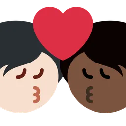 Kiss: Person, Person, Light Skin Tone, Dark Skin Tone — Twitter