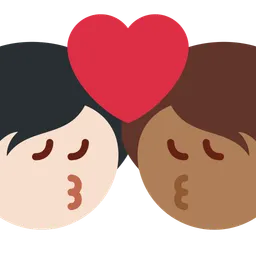 Kiss: Person, Person, Light Skin Tone, Medium-Dark Skin Tone — Twitter