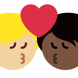 Kiss: Person, Person, Medium-Light Skin Tone, Dark Skin Tone — Twitter