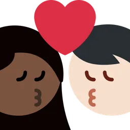 키스: 여자, 남자, 어두운 피부 톤, 밝은 피부 톤 — Twitter