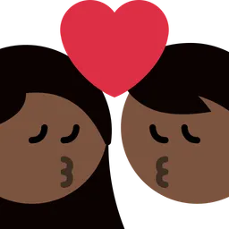Kiss: Woman, Man, Dark Skin Tone — Twitter