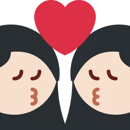 키스: 여자, 여자, 밝은 피부 톤 — Twitter