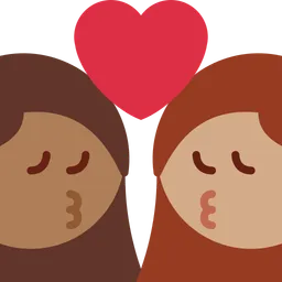 Kiss: Woman, Woman, Medium-Dark Skin Tone, Medium Skin Tone — Twitter