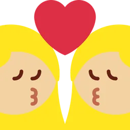 Kiss: Woman, Woman, Medium-Light Skin Tone — Twitter