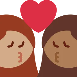 Kiss: Woman, Woman, Medium Skin Tone, Medium-Dark Skin Tone — Twitter
