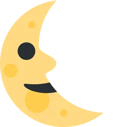 Last Quarter Moon with Face — Twitter