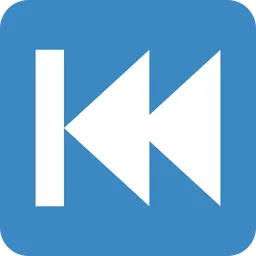 Black Left-Pointing Double Triangle with Vertical Bar — Twitter
